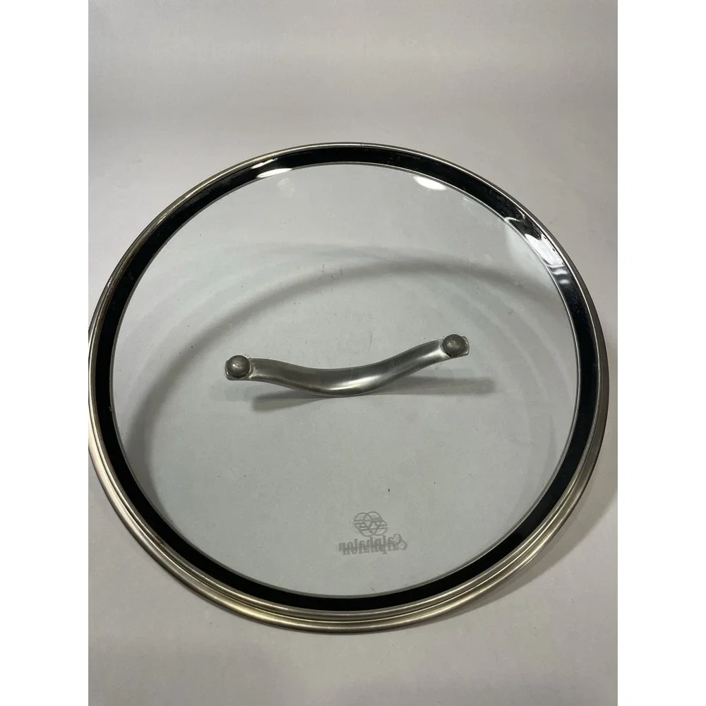 Glass Lid For Pan Or Pot 10inches Round With Metal Handle Black Grip Kitchen
